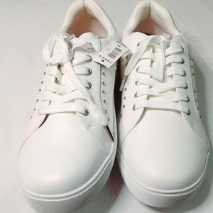 Torrid White Faux Leather Studded Sneakers sz 13ww